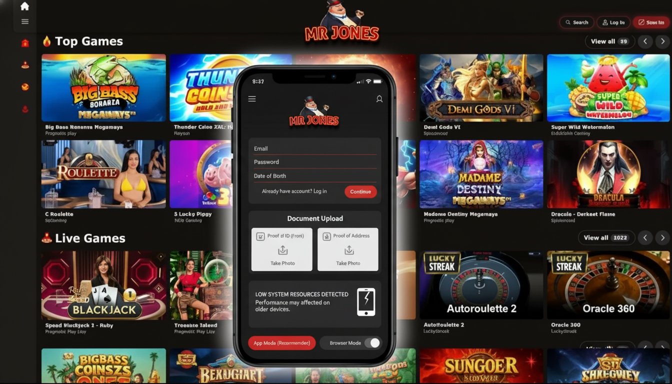 sign-up process on an older phone